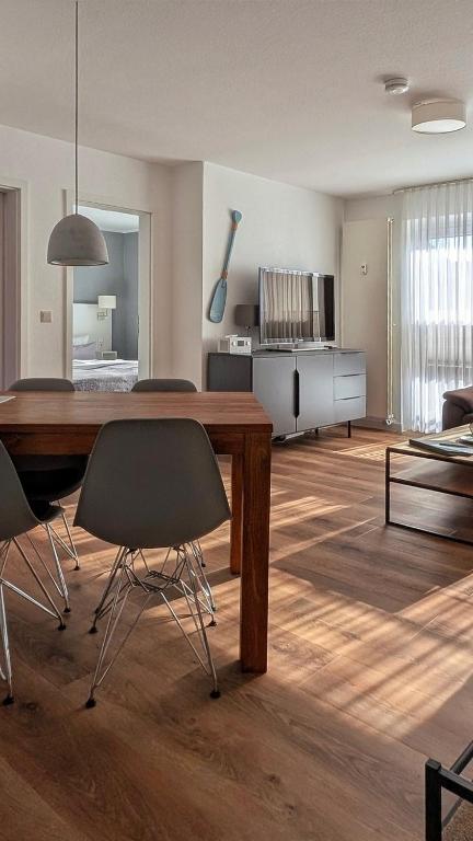 Kuchyň nebo kuchyňský kout v ubytování Ferienwohnung Lüttje Inselglück