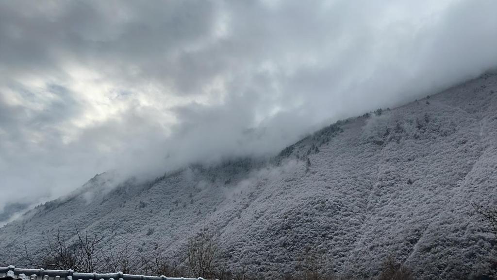 Jiuzhaigou Ranle Village v zimě