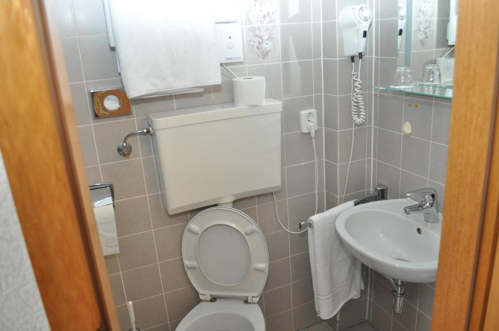 Koupelna v ubytování Hotel Kühns Mühle