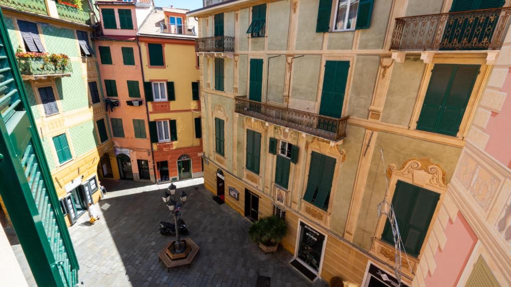 an overhead view of an alley in a city at A Pearl on the Ligurian Sea in Varazze