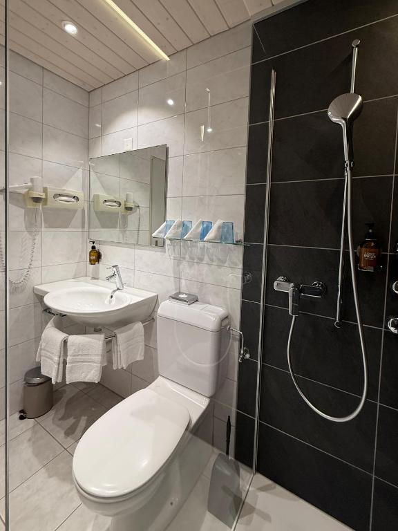 Koupelna v ubytování Hotel Crystal