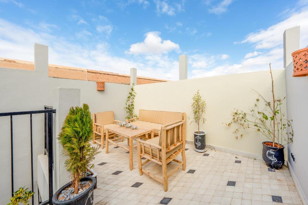Patio nebo venkovní prostory v ubytování Dar mehdi