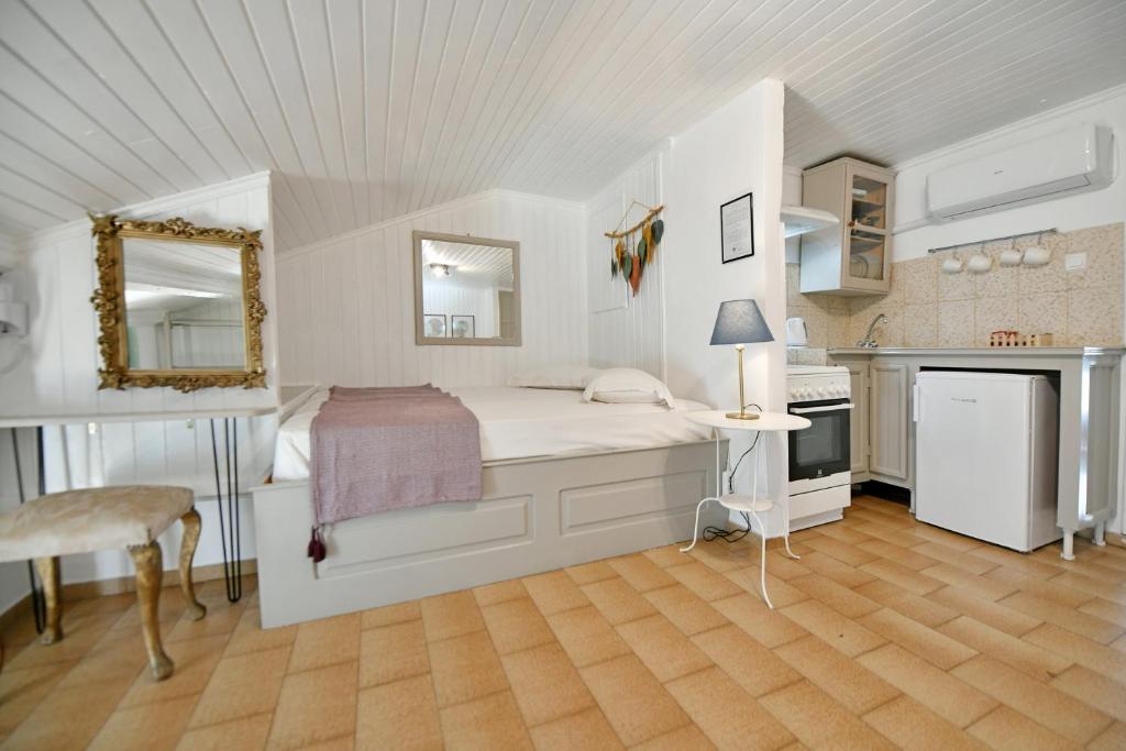 Kuchyň nebo kuchyňský kout v ubytování Athina Guesthouse