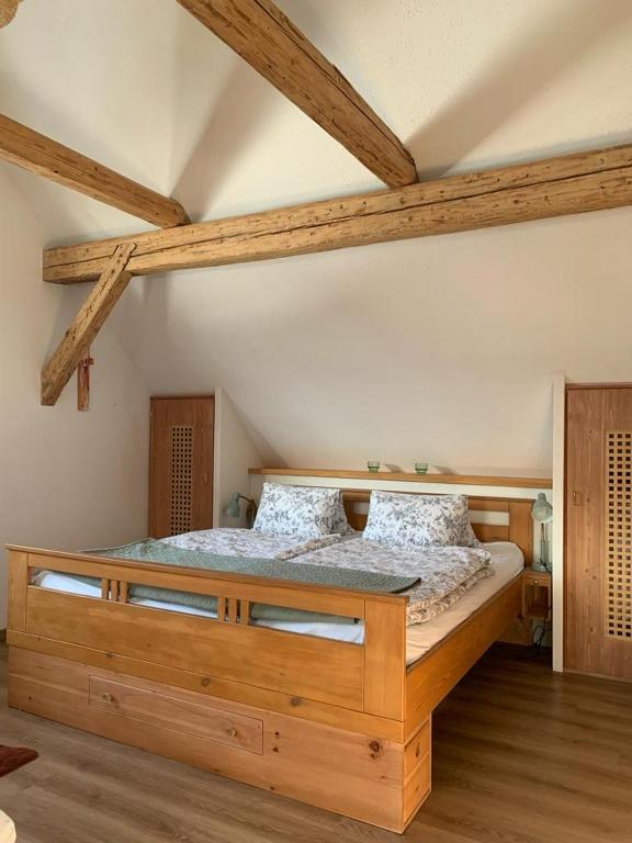 Postel nebo postele na pokoji v ubytování Erlhofer Apartments