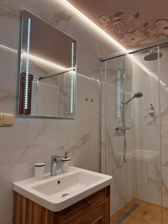 Koupelna v ubytování Hotel & wellness Hejtmanka