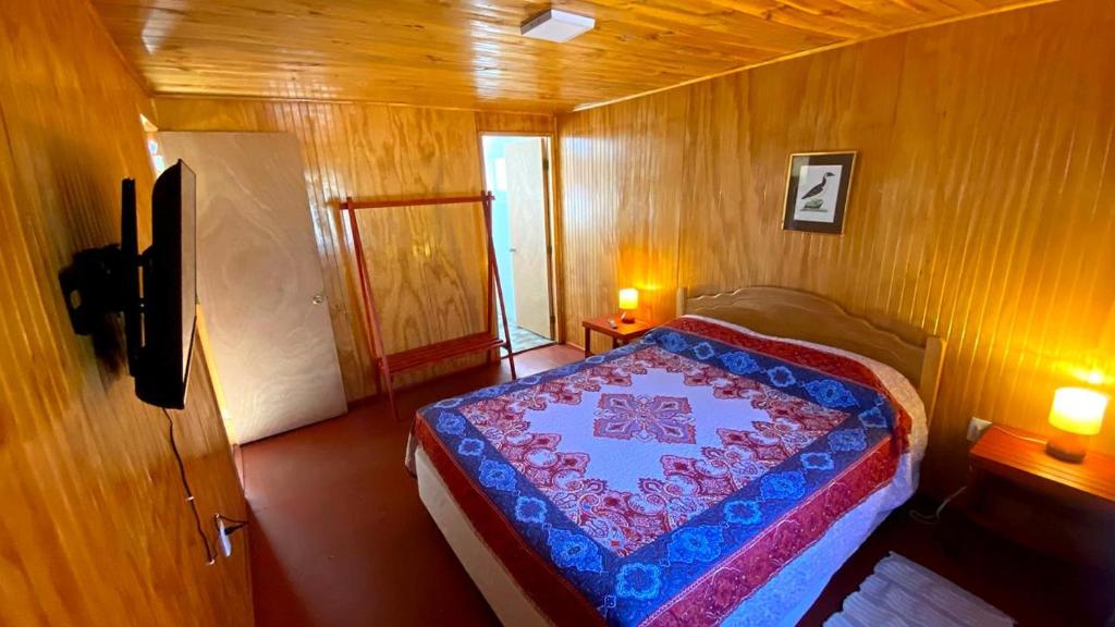 Postel nebo postele na pokoji v ubytování Acogedora cabaña para disfrutar y descansar