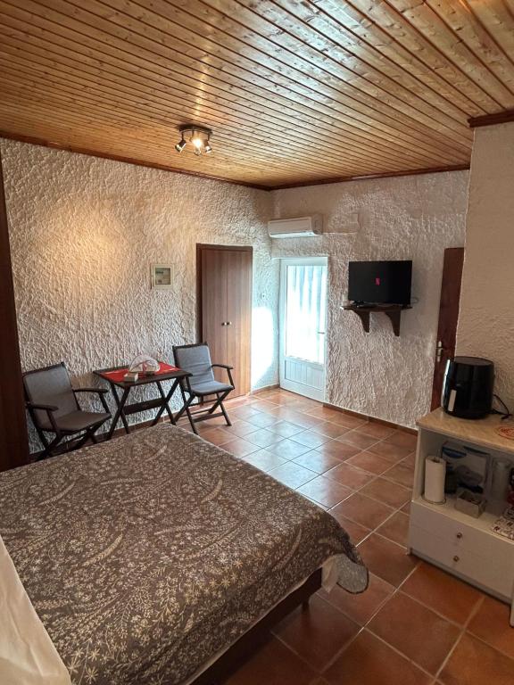 TV a/nebo společenská místnost v ubytování Δωμάτια Εξοχή