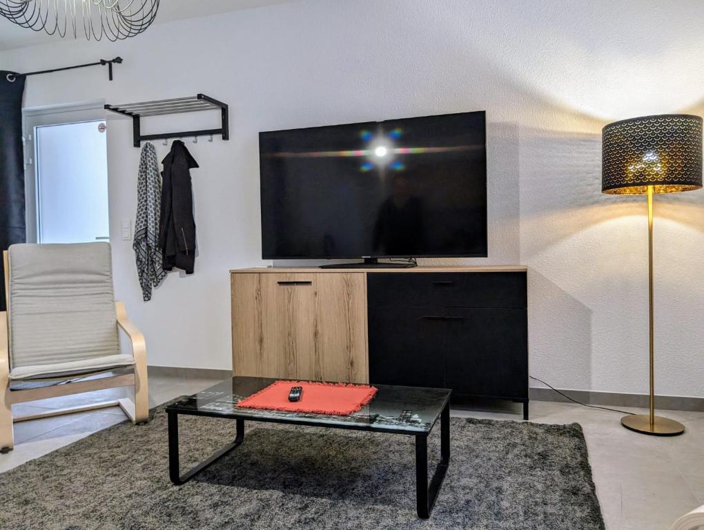 TV a/nebo společenská místnost v ubytování Gite Des Chevaliers