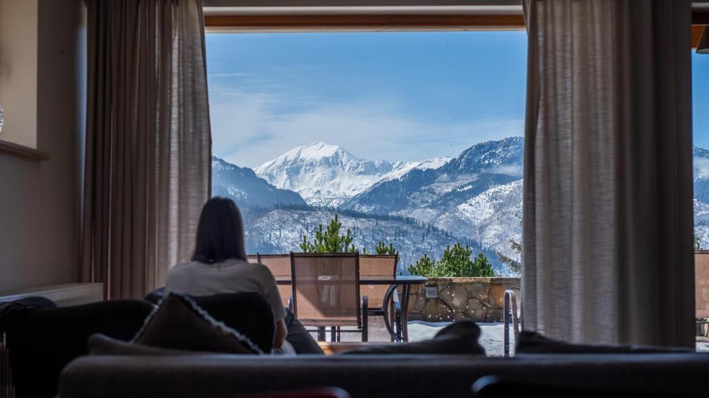 En generel udsigt til bjerge eller udsigt til bjerge taget fra lejligheden