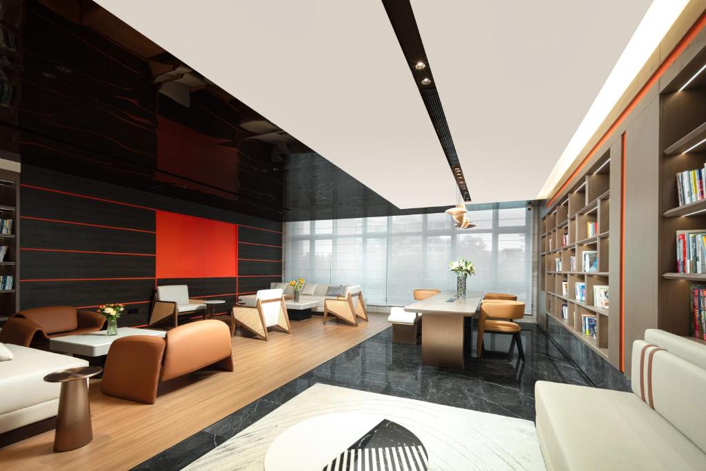 Posezení v ubytování Atour Hotel Tianjin Tiankai Huayuan Industrial Park
