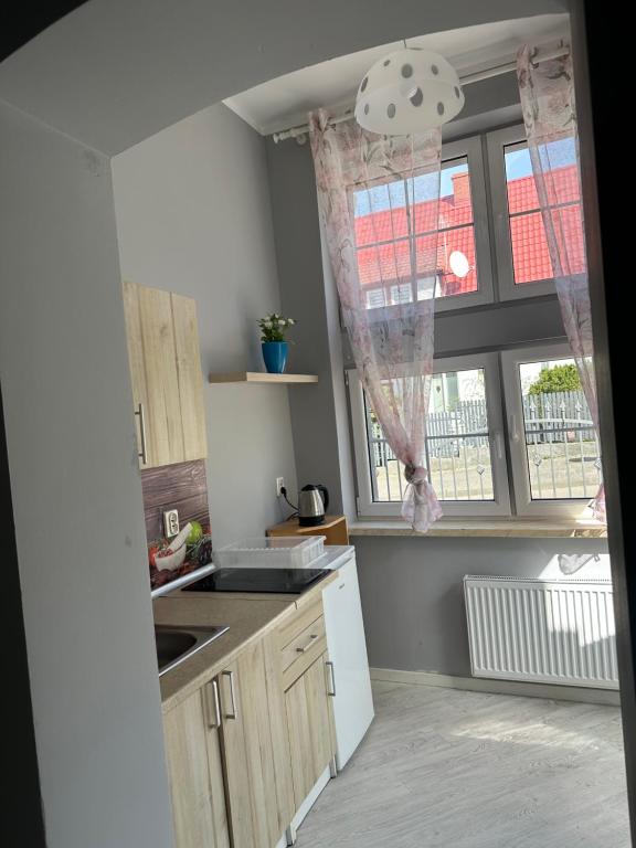 Η κουζίνα ή μικρή κουζίνα στο Apartament Wikoli 2