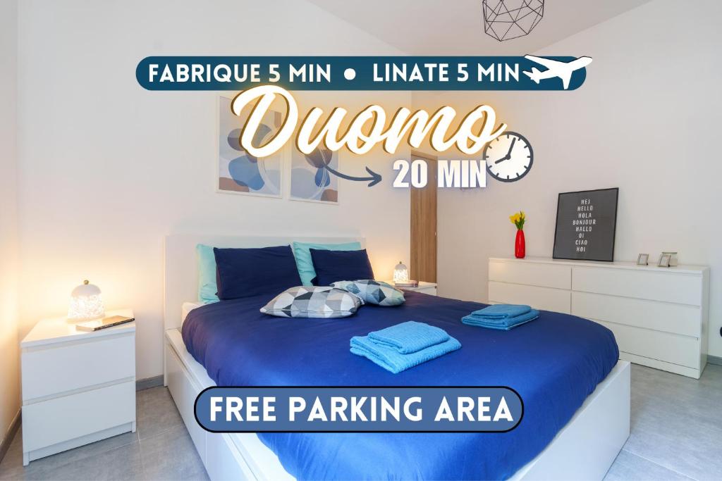 A bed or beds in a room at [Duomo/Linate] Parcheggi Gratis e Tram sotto casa