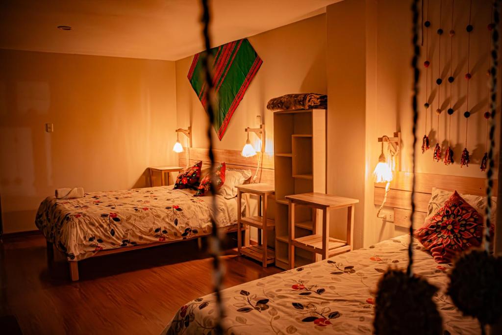 Postel nebo postele na pokoji v ubytování habitación y cocina solo para ti