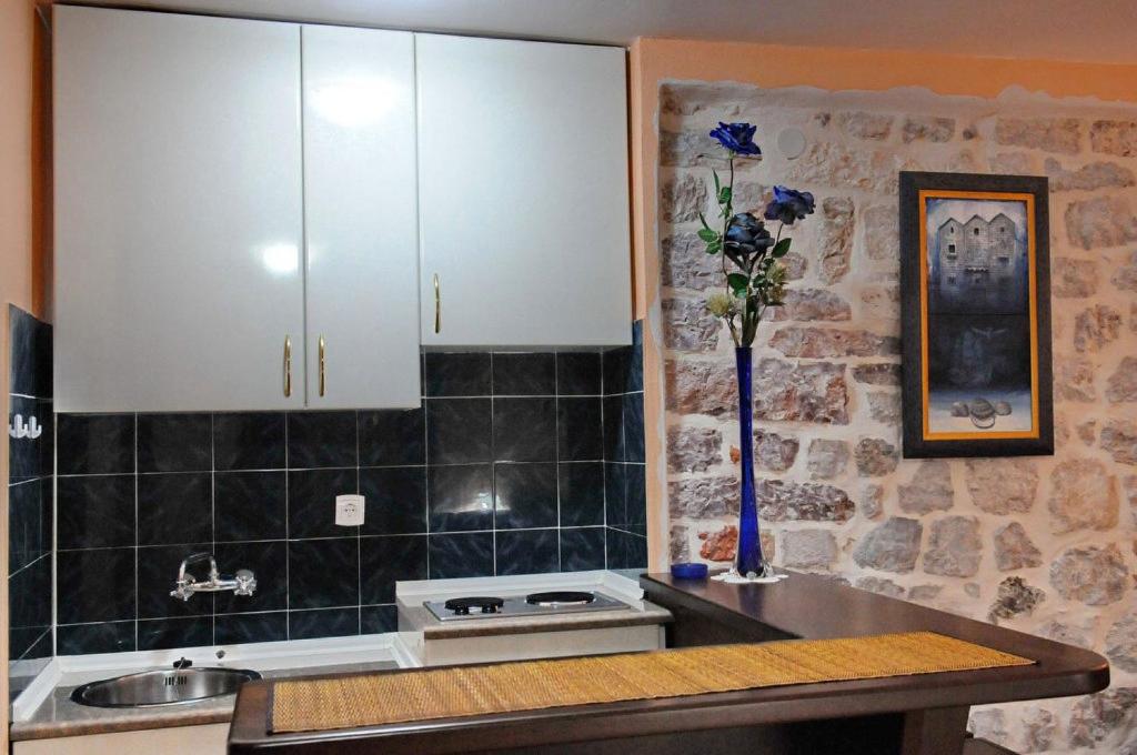 Kuchyň nebo kuchyňský kout v ubytování Apartments Kotor Old Town