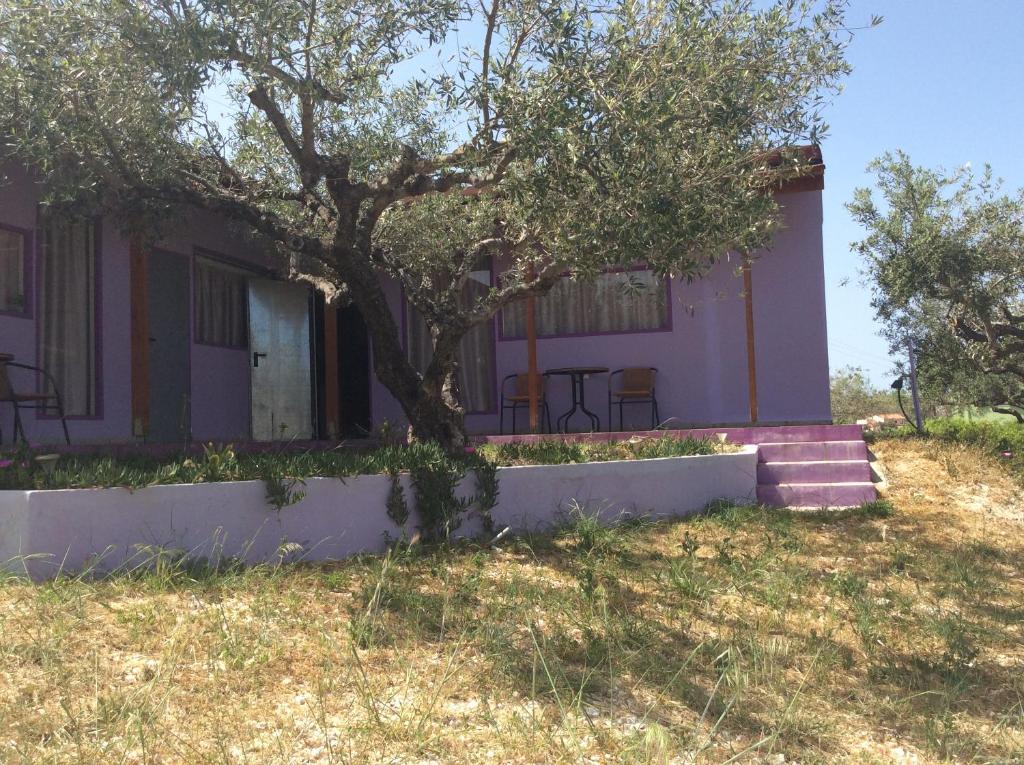 a house with a tree in front of it at Alex's Studio in Karteros