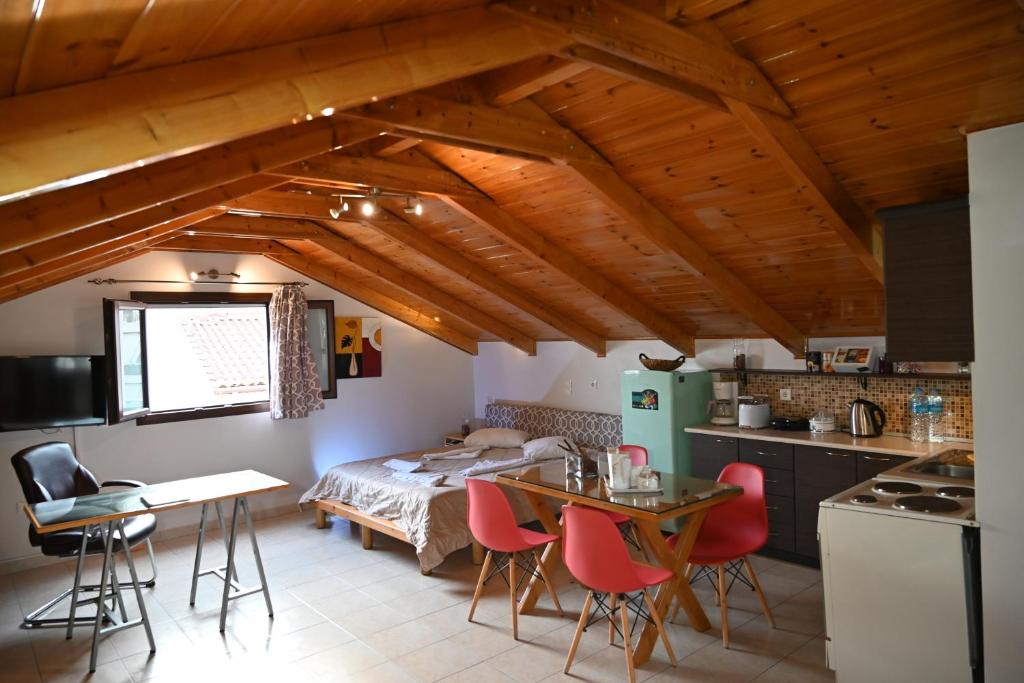 Kuchyň nebo kuchyňský kout v ubytování Studio Gio in Zakynthos City