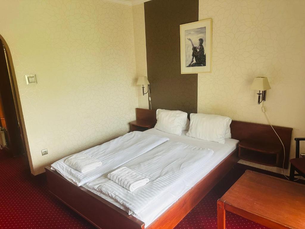 Postel nebo postele na pokoji v ubytování Hotel Amadeus