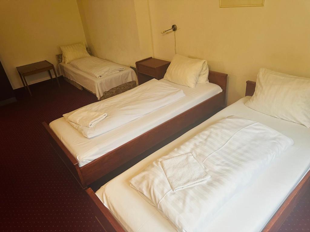 Postel nebo postele na pokoji v ubytování Hotel Amadeus