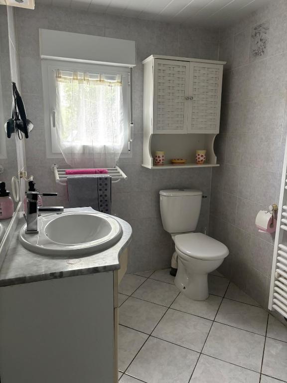 Koupelna v ubytování Gite De Malvoue