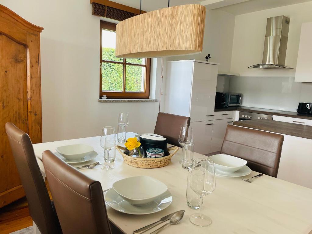 Kuchyň nebo kuchyňský kout v ubytování Ferienhaus am Tor zur Wachau