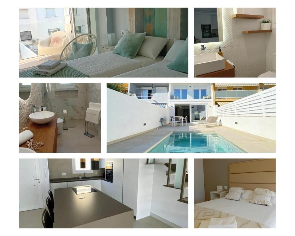 a collage of photos of a living room and a house at MAR y CALMA NG in Benicarló