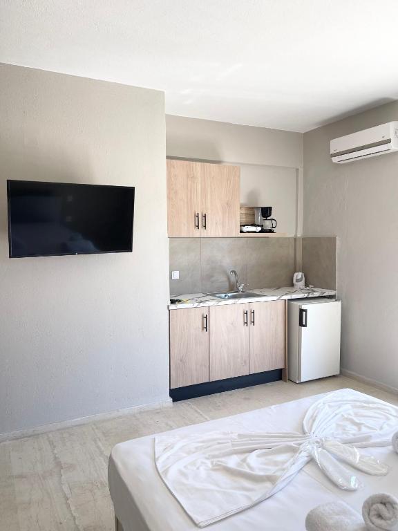 Kuchyň nebo kuchyňský kout v ubytování Fairytale Apartments