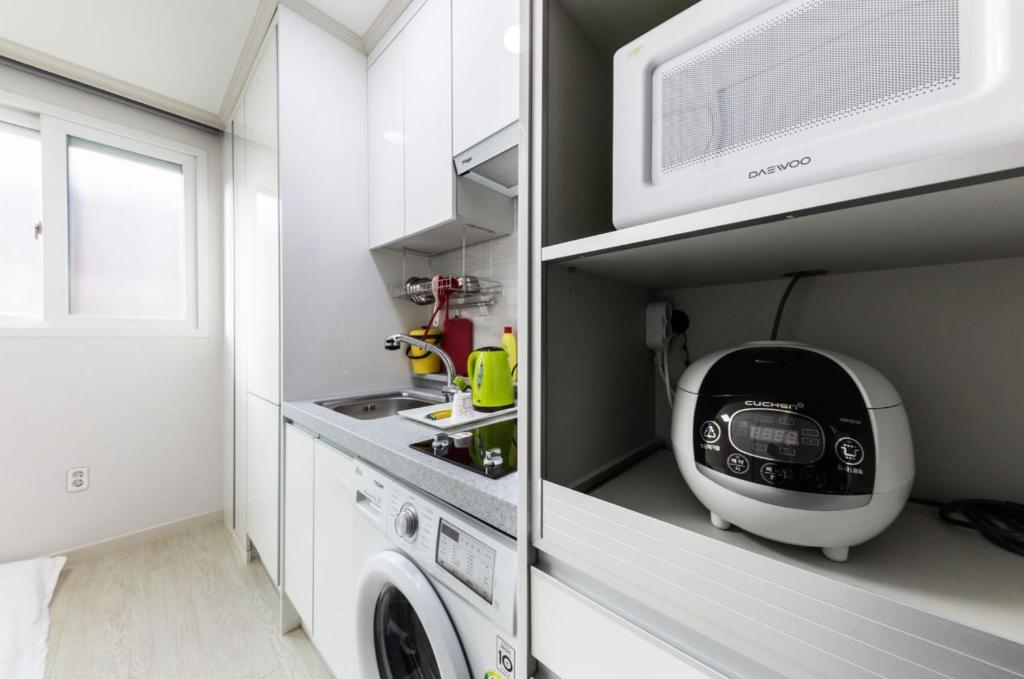Köök või kööginurk majutusasutuses JS Hostel