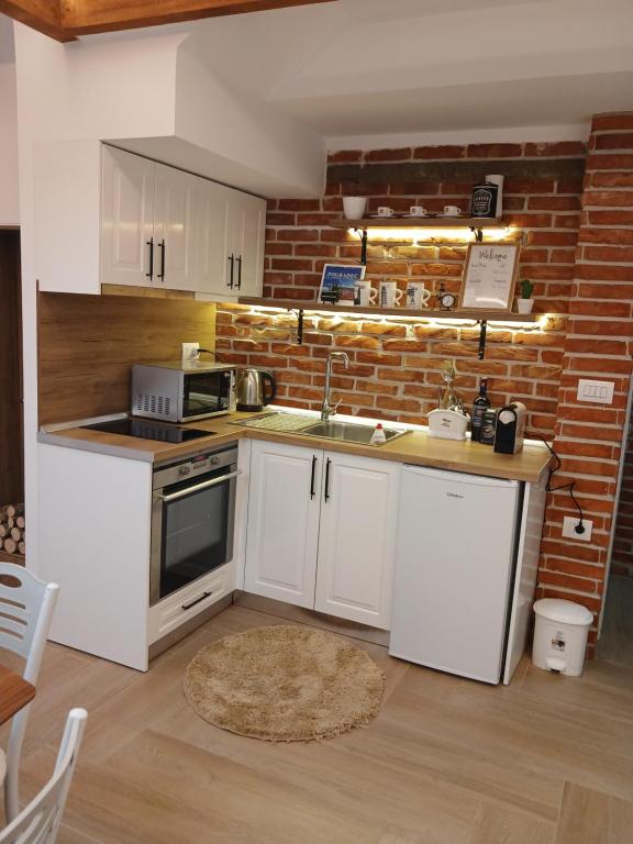 Kuchyň nebo kuchyňský kout v ubytování Vila Emante