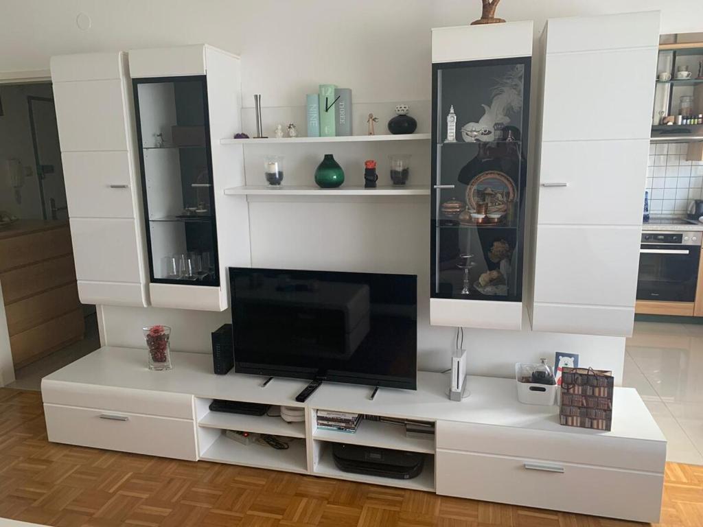 TV a/nebo společenská místnost v ubytování Schöne, große Wohnung in Wels