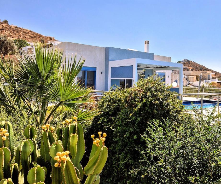 ein Haus mit vielen Pflanzen davor in der Unterkunft Villa Mandarini in Kamilari