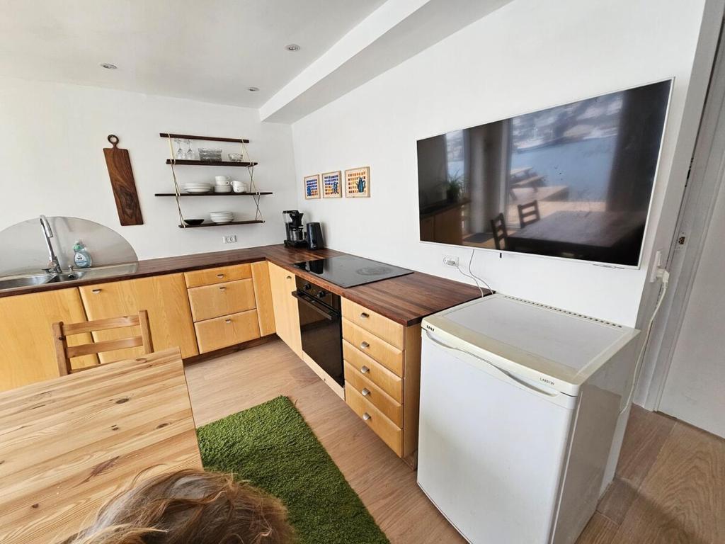 Kuchyň nebo kuchyňský kout v ubytování Sea View Suite