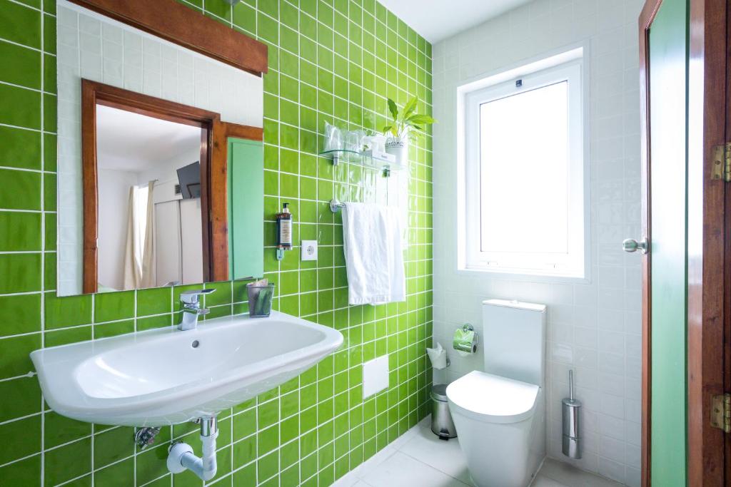 Koupelna v ubytování Hotel Alcides
