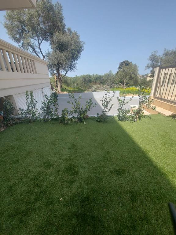 A garden outside Retro seaside resort