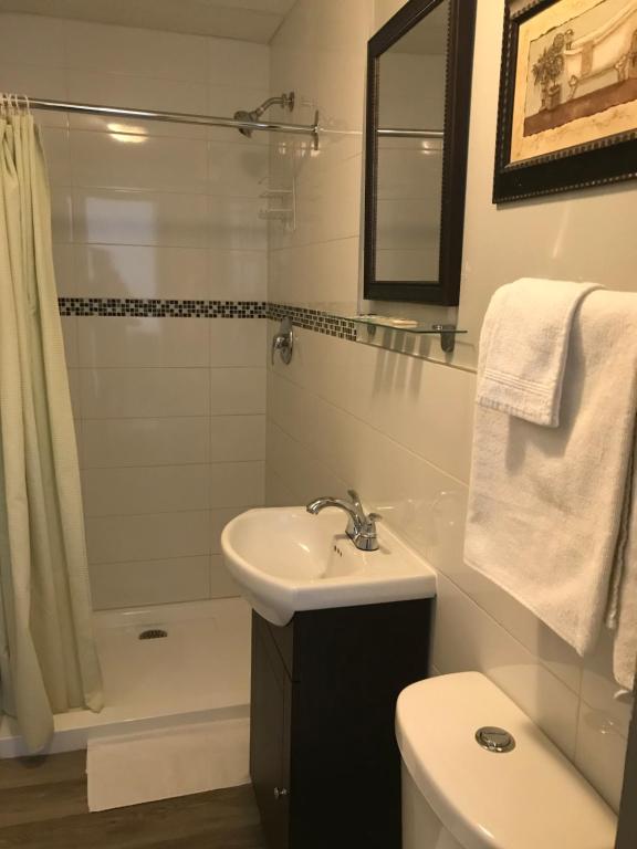 Koupelna v ubytování Hotel Bon Accueil
