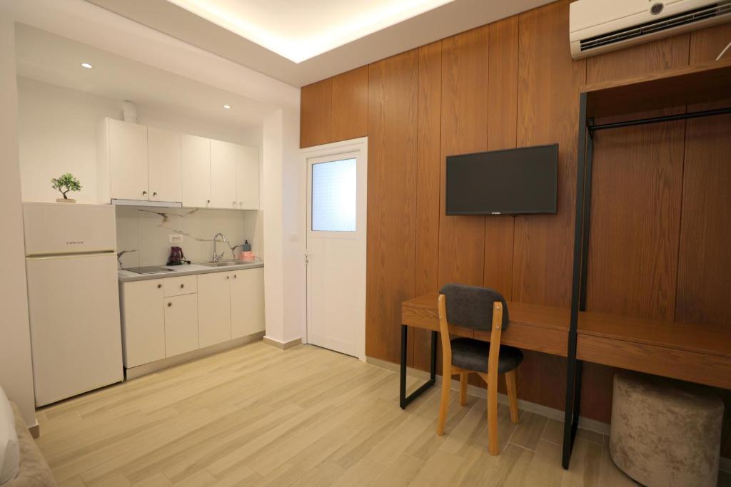 Kuchyň nebo kuchyňský kout v ubytování Hotel Golden Oak