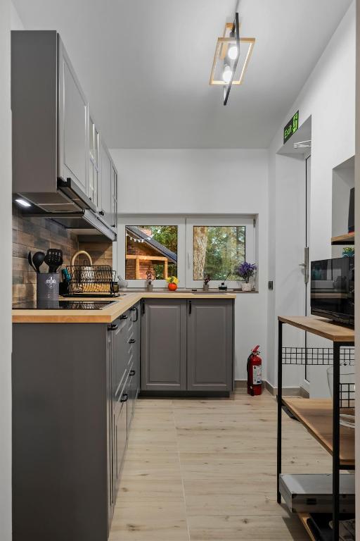 Kuchyň nebo kuchyňský kout v ubytování SEVEN Apartments