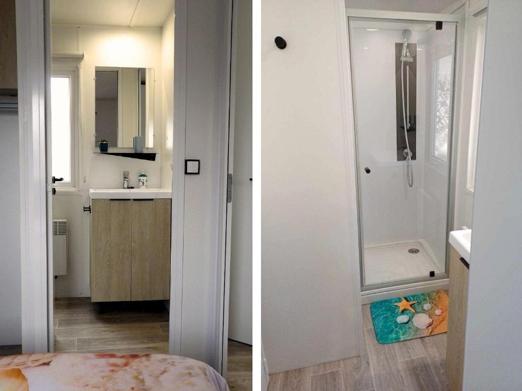 Koupelna v ubytování MOBIL HOME à SEIGNOSSE dans les Landes près de la mer