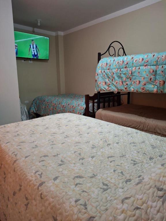 TV a/nebo společenská místnost v ubytování Hotel Incas Suite, con Aguas Termomedicinales