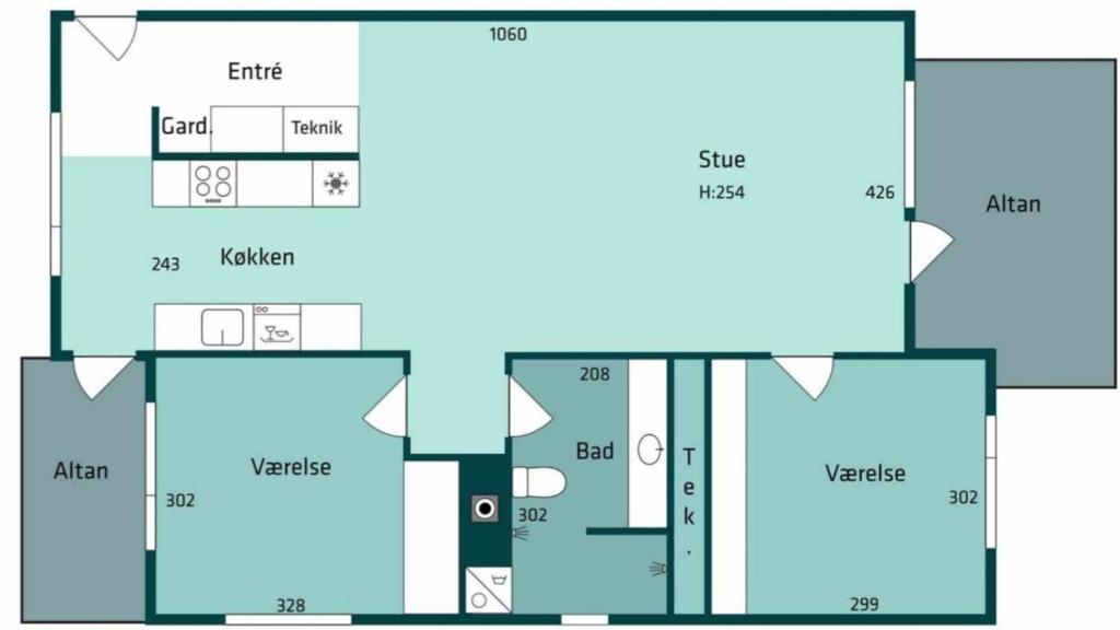 Κάτοψη του 3 rooms flat 350m station 25 min from CPH Center