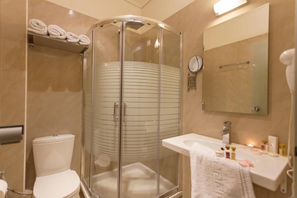 Koupelna v ubytování Hotel Aheron
