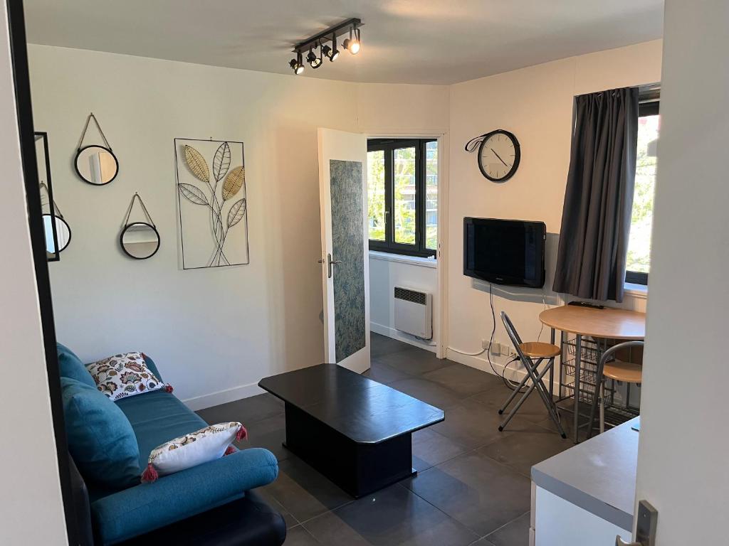 Μια τηλεόραση ή/και κέντρο ψυχαγωγίας στο Confortable appartement au coeur de ville à deux pas du lac