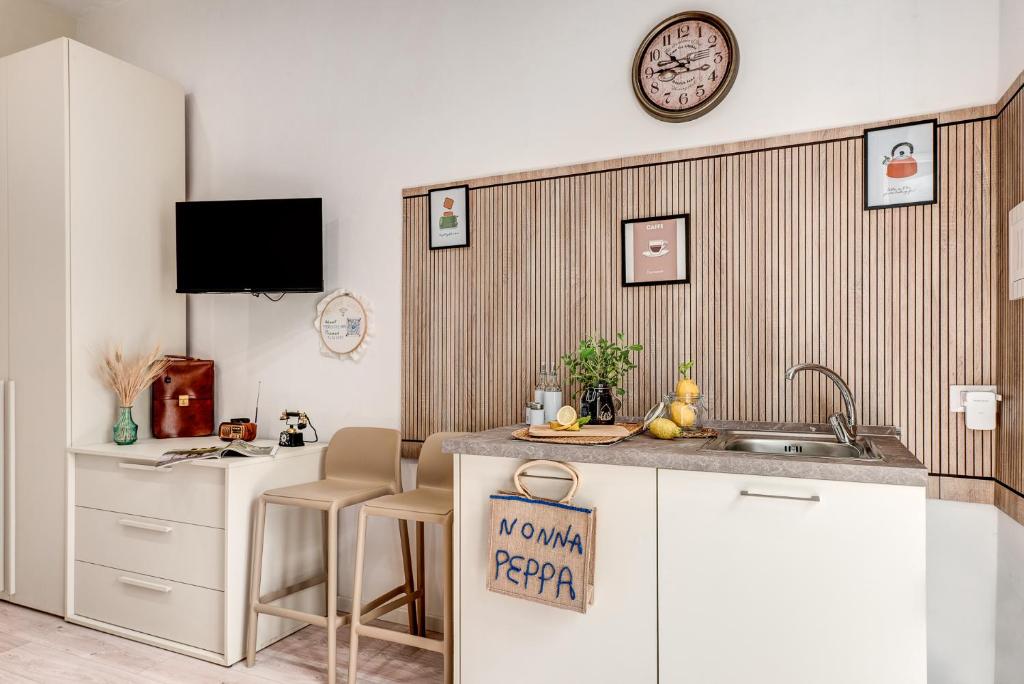 Kuchyň nebo kuchyňský kout v ubytování NONNA PEPPA's ROOM