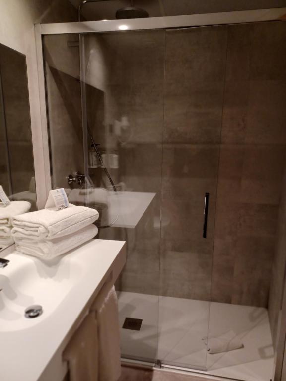 Koupelna v ubytování Hotel Zentral Mayoral