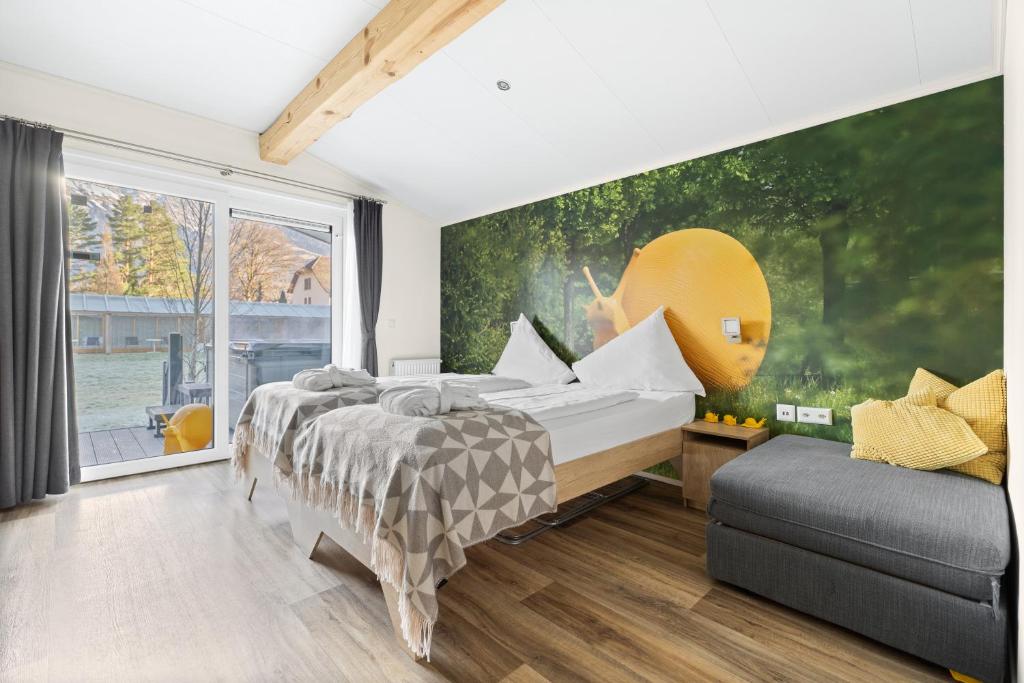 Postel nebo postele na pokoji v ubytování Hotel Schloss Ragaz