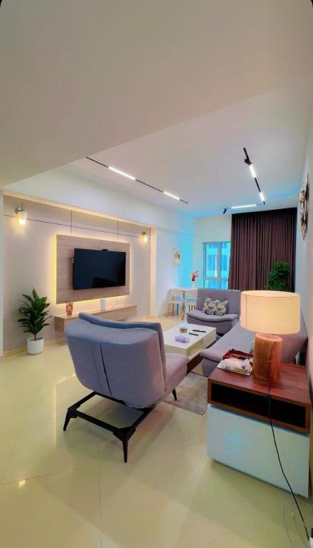 Μια τηλεόραση ή/και κέντρο ψυχαγωγίας στο شقة خاصة