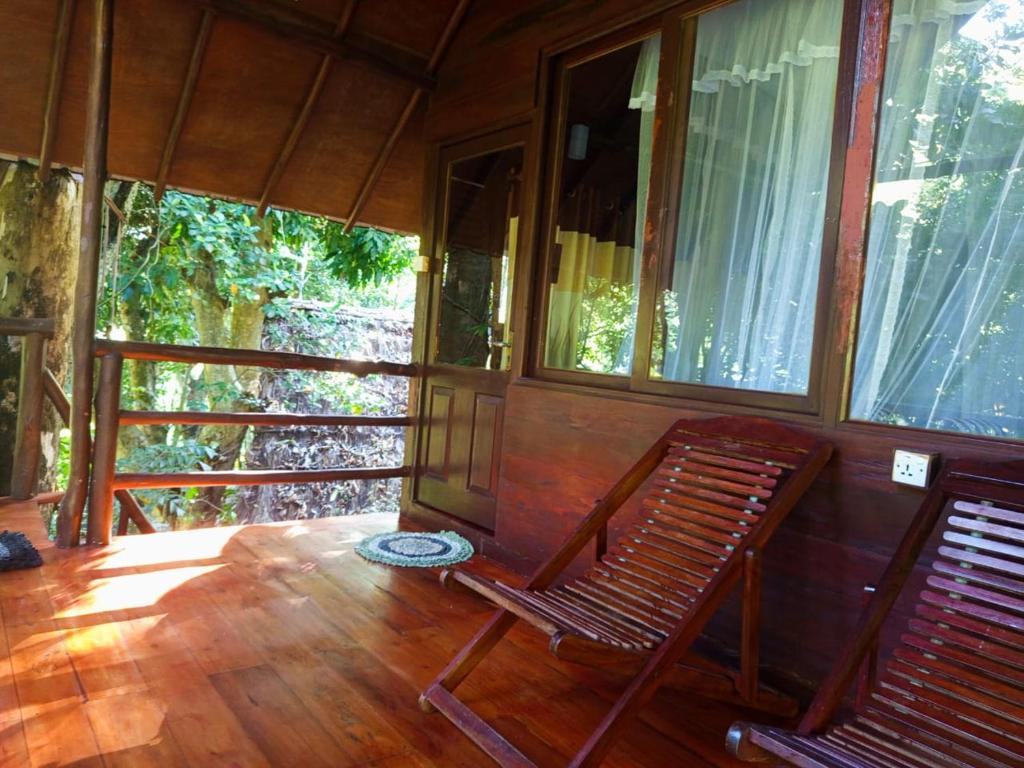 Balkón nebo terasa v ubytování Eco Village