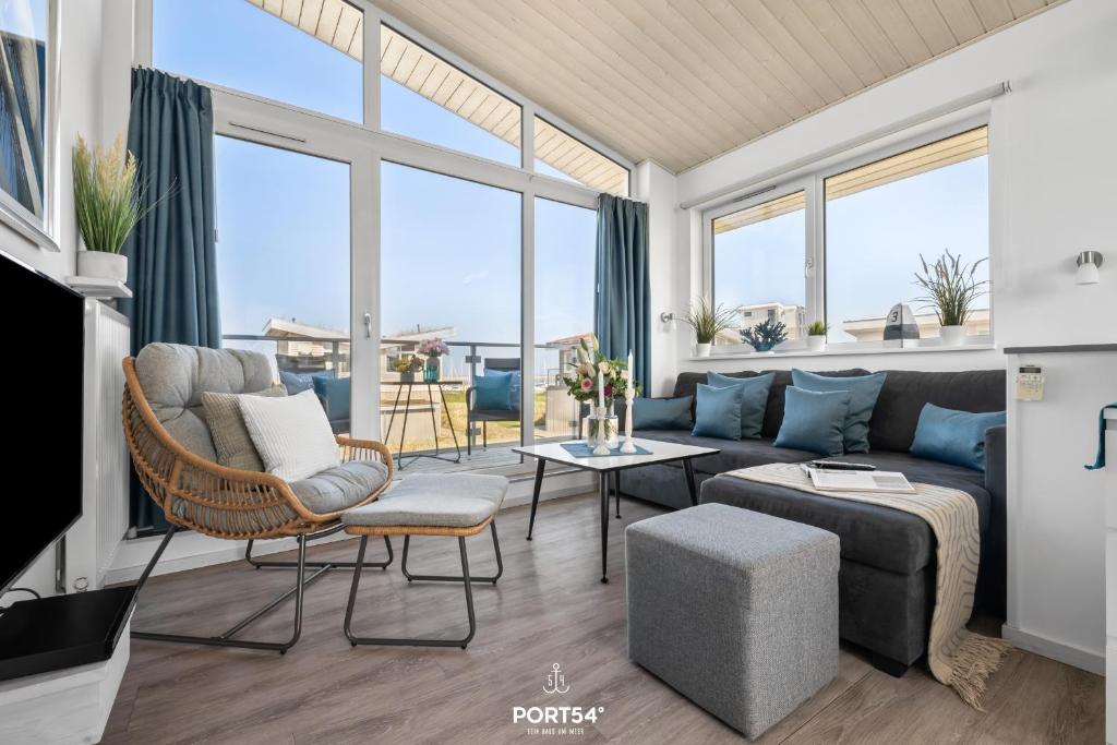 Khu vực ghế ngồi tại Ferienhaus Strandmuschel Marina Wendtorf