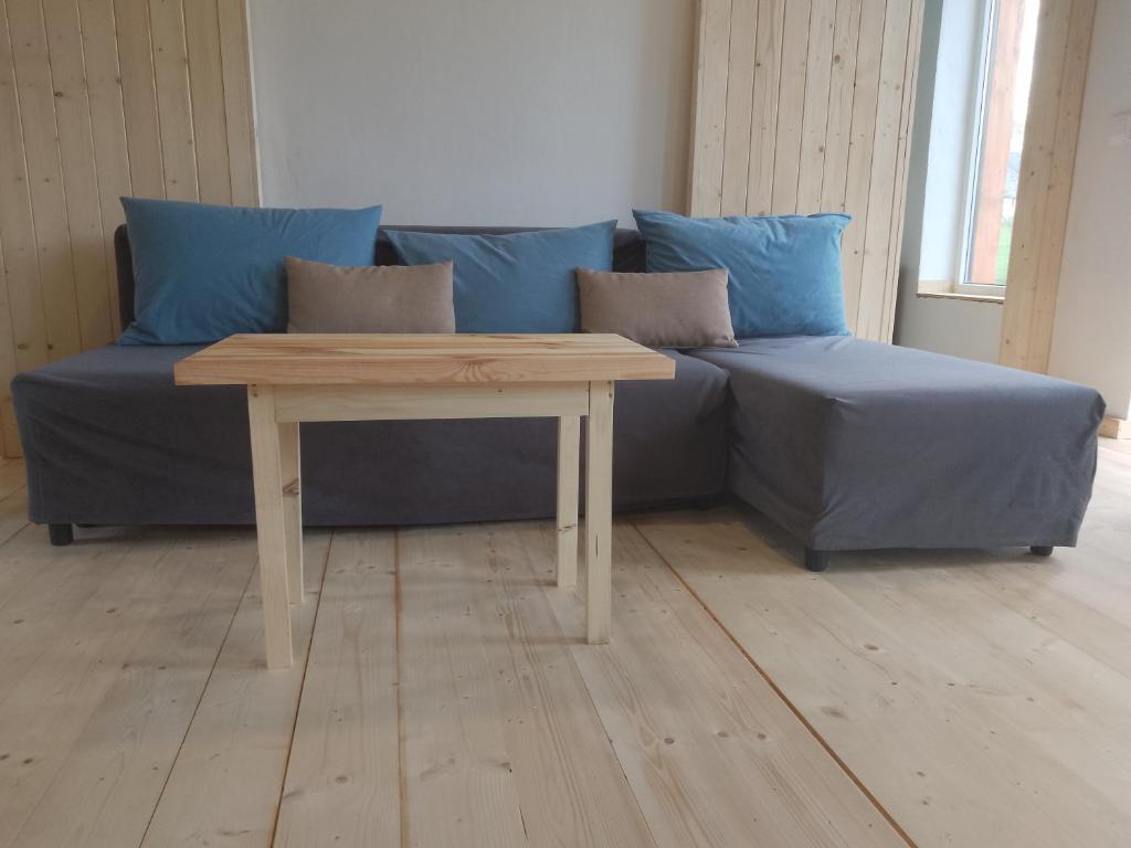 Posezení v ubytování Útulný apartmán Vážka u Pastvinské přehrady v Orlických horách