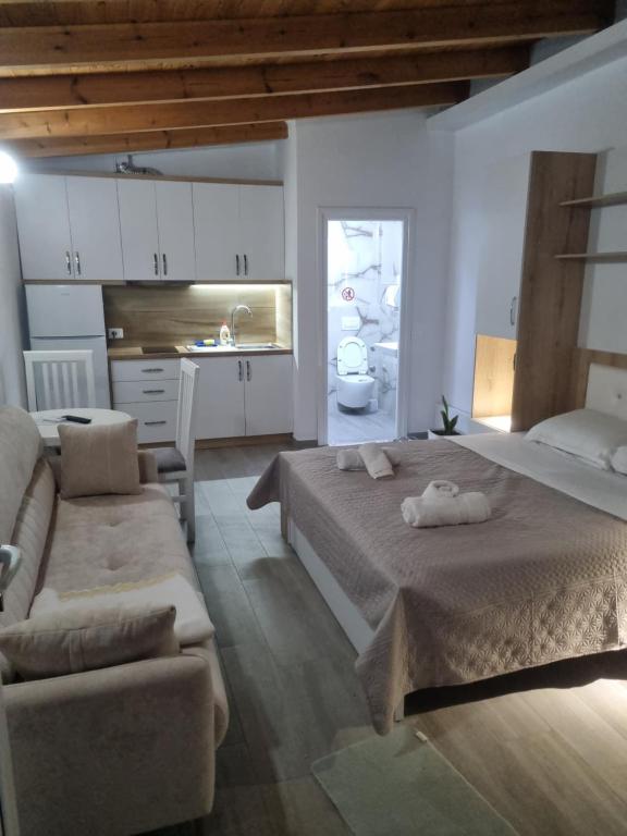 Postel nebo postele na pokoji v ubytování Vila Soleil