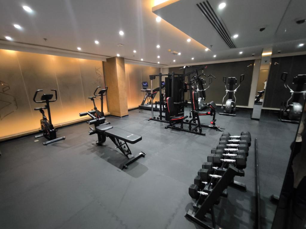 Fitness centrum a/nebo fitness zařízení v ubytování Carnelian Muscat - Airport Hotel
